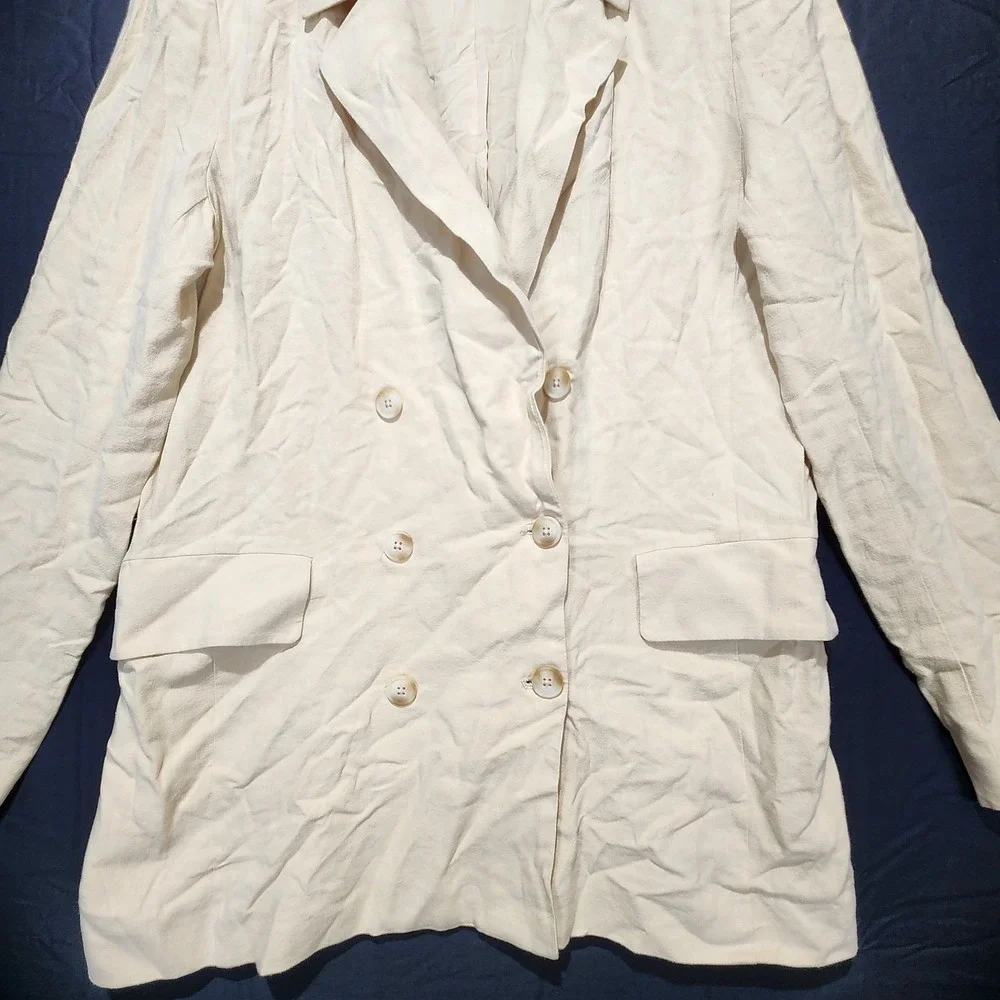Free‎ People Women's Preppy Casual Blazer Beige Size M
